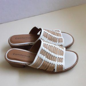 Comfortiva Woven Leather Sandals Women SZ. 6.5W.